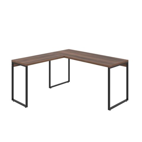 Mesa Em L Diretor 150X150X75cm Nogal/Est.Preta