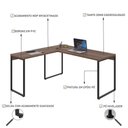 Ver imagem 4 de Mesa Em L Diretor 150X150X75cm Nogal/Est.Preta