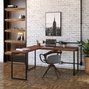 Ver imagem 3 de Mesa Em L Diretor 150X150X75cm Nogal/Est.Preta