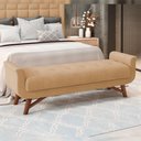 Ver imagem 2 de Puff Recamier Decorativo com Pés em Madeira 140 Cm Itália P05 Bouclê Mostarda - Lyam Decor