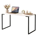 Ver imagem 3 de Mesa Escrivaninha Industrial 90cm Computador Notebook Home Office Escritório Estudo Off White-Preto