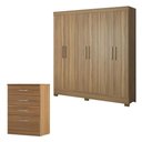 Ver imagem 1 de Cômoda Astral e Guarda Roupa Casal Prático Amêndola Touch - Demóbile