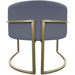 Kit 2 Poltronas Decorativa Recepção Luna Suede Cores Base de Ferro Champagne - 8