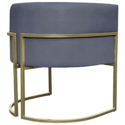 Kit 2 Poltronas Decorativa Recepção Luna Suede Cores Base de Ferro Champagne - 7