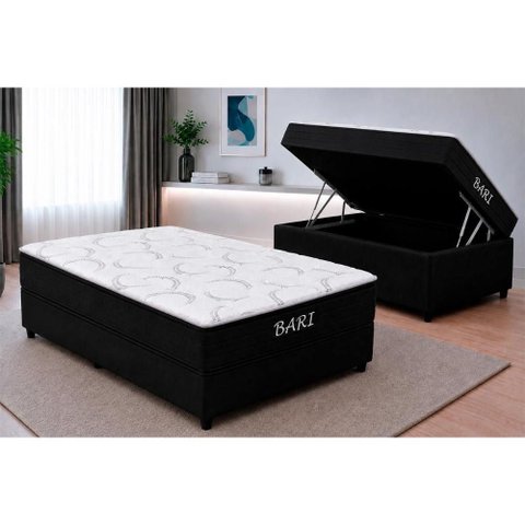 Cama Box Baú Crc Solteiro +Colchão D45 Bari Orthoflex 88x188