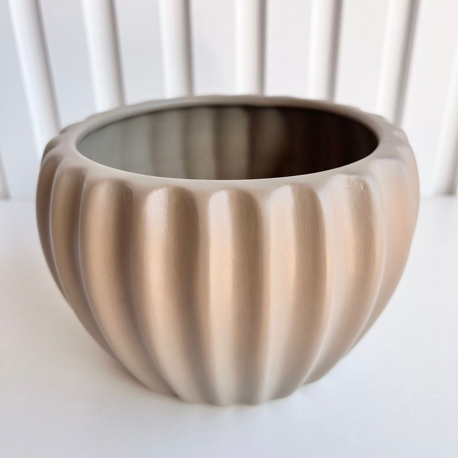Vaso cachepot cáqui pequeno enfeite moderno de cerâmica - 4