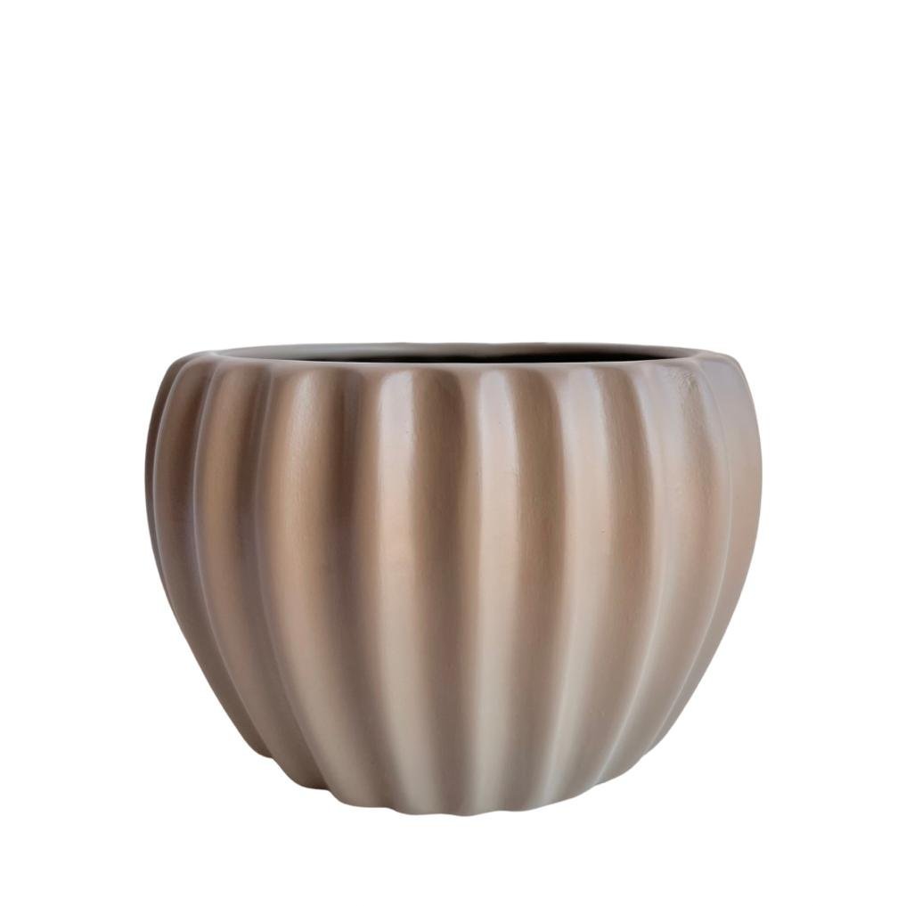 Vaso cachepot cáqui pequeno enfeite moderno de cerâmica - 1