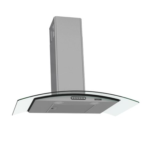 Coifa de Parede 80cm Vidro Curvo Duto Slim Fogatti Inox
