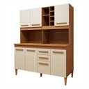 Ver imagem 1 de Kit Cozinha Compacta Toronto 7 Portas 2 Gavetas MDP 153cm Off White Kaiki Móveis