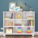 Ver imagem 3 de Nicho Organizador Infantil Livreiro Multiuso com 9 Gavetas e Rodízios 108cm Doce Sonho Colorido/Bran
