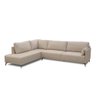 Sofá Sala de Estar de Canto em L Bipartido Desing Moderno 274cm Pés de Ferro Toxzon Linho Bege G93 - - 2