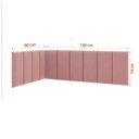 Ver imagem 2 de Conjunto Cabeceira Painel Estofada para Cama de Solteiro - Rosê