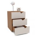 Ver imagem 3 de Mesa de Cabeceira 3 Gavetas Porto Creme e Freijó Politorno