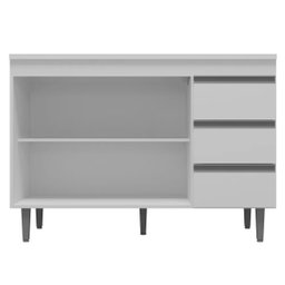 Balcão de Pia 2 Portas Andréia 100 Cm Branco sem Tampo Ajl Móveis - 2