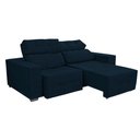 Ver imagem 3 de Sofá Retrátil Reclinável 2 Lugares Manoela para Sala de Estar Pé Palito Suede Azul Marinho - Ninho D