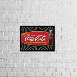 Quadro Coca-Cola Classic 33x24cm - com vidro:Madeira preta - 1