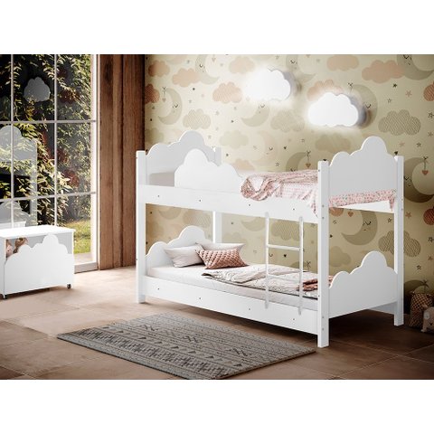 Beliche Infantil Marina Branco com Colchão Divaloto