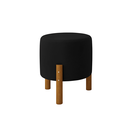 Ver imagem 1 de Puff Redondo Charmy com Pés Palito Preto Suede