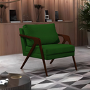Ver imagem 3 de Conjunto 2 Poltronas Sala de Estar Monique Madeira Castanho Cor: Verde Veludo