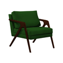 Ver imagem 2 de Conjunto 2 Poltronas Sala de Estar Monique Madeira Castanho Cor: Verde Veludo