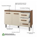 Ver imagem 4 de Balcão Pia Cozinha Gabinete Pia 2 Portas 3 Gavetas Off White
