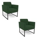 Ver imagem 2 de Kit 2 Poltronas Base Industrial Preto Marisa Veludo D03 - D’Rossi