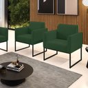 Ver imagem 1 de Kit 2 Poltronas Base Industrial Preto Marisa Veludo D03 - D’Rossi