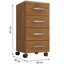 Ver imagem 5 de Gaveteiro P- Escritório Chave e Rodízios 4 Gavetas Gávea Freijó