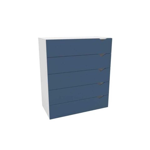 Cômoda de Quarto Porto C- 5 Gavetas Branco-azul - Politorno