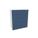 Ver imagem 1 de Cômoda de Quarto Porto C- 5 Gavetas Branco-azul - Politorno
