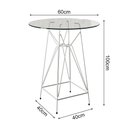 Ver imagem 2 de Jogo Mesa Bistrô Eames Vidro 60Cm 3 Banquetas Preta Base Ferro Branco - Cor: Branco