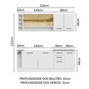 Ver imagem 4 de Armário de Cozinha Completa 220cm Branco Agata da Thêmis Madesa
