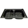 Cuba Dupla Aço Inox Preta 78x43cm com Acessórios - Cub-002-b - Stillus Home Cuba Dupla Gourmet 78x43 - 1