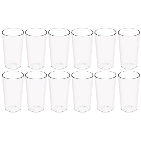 Kit 12 Copos Altos 500ml Plástico Incolor Long Drink Crippa Refeitório Água Suco