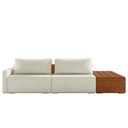 Ver imagem 7 de Sofá Ilha Modulado Milos 252cm Puff Lateral Offwhite Caramelo Manchado Bouclê/pu G33 - Gran Belo
