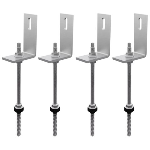 Estrutura Suporte Fixa Linha C Placa Painel Solar Inox Telha Fibrocimento Ondulada Viga Madeira Perf