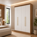 Ver imagem 1 de Guarda-Roupa Casal Zoe 4 Portas de Abrir 2 Gavetas 100 MDF Pm Home