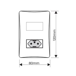 Interruptor Simples e Tomada 2P+T 20A Fame Habitat Black com Placa 4x2 Preto - 2