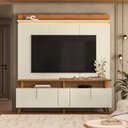 Ver imagem 3 de Estante Home Theater Petropolis 1.8 2 Portas MDF-MDP 180cm Off White-Canela Mobler