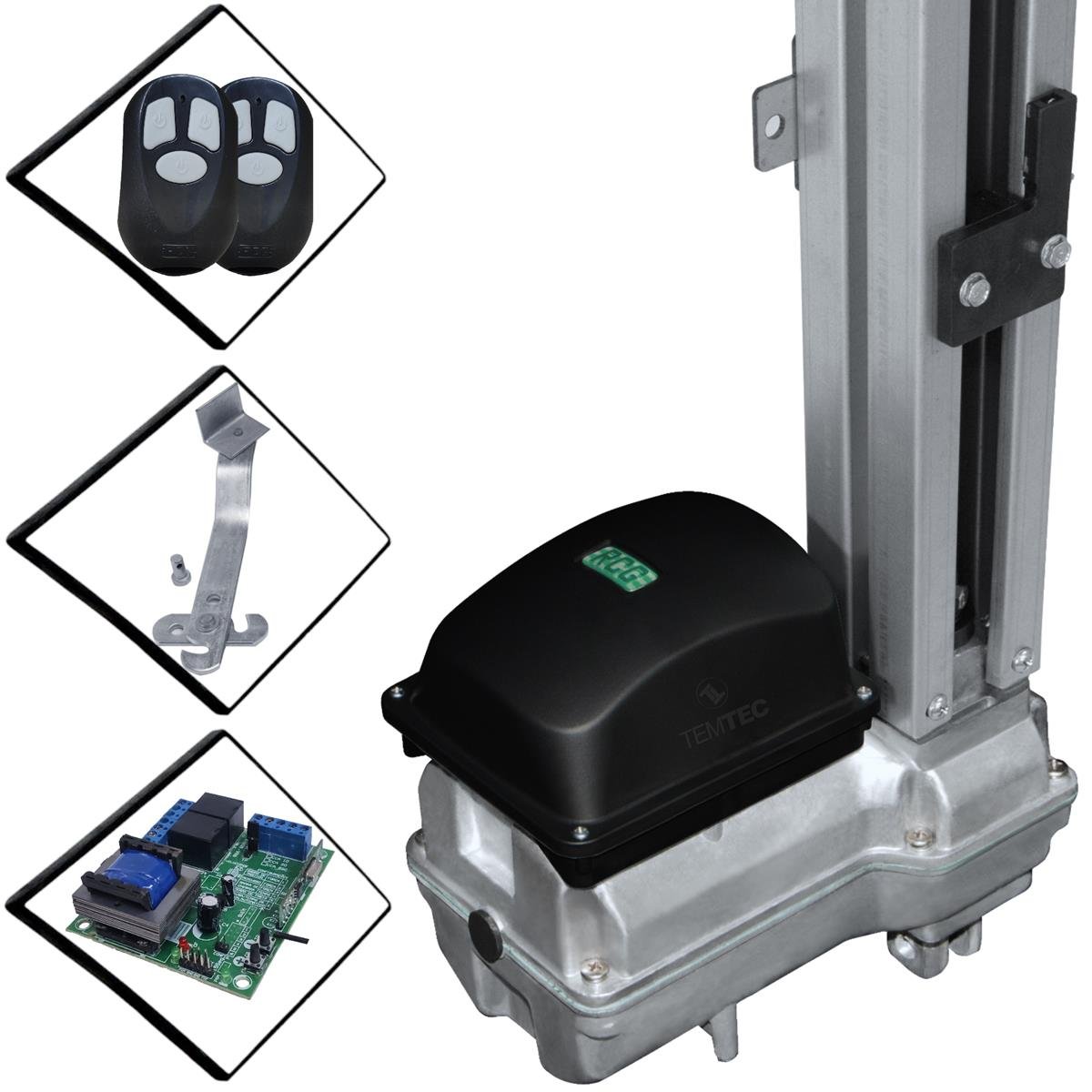 Kit Motor Portão Basculante Rcg Tag 300kg 127 ou 220v 1,5m - 220v