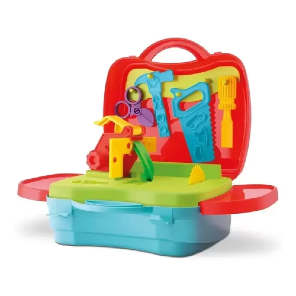 Minha Maletinha Construção com Ferramentas e Kit Massinha - Turquesa - Diver Toys - 2