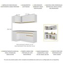 Ver imagem 4 de Armário de Cozinha Compacta de Canto com Rodapé Veneza Multimóveis V2092 Branco/Dourado