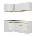 Ver imagem 7 de Armário de Cozinha Compacta de Canto com Rodapé Veneza Multimóveis V2092 Branco/Dourado