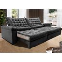 Ver imagem 1 de Sofá Retrátil e Reclinável 2,75m Molas Ensacadas Cama inBox Big Space com Bordado 3D Velusoft