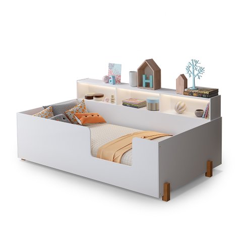 Cama de Criança Infantil Design Doçura Juvenil Lisa - Branca Incluso Lousa Mágica