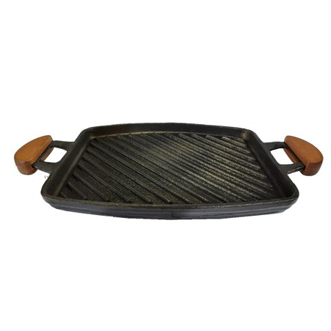 Chapa Bifeteira Grill Antiaderente Alça 31x24cm e Espátula