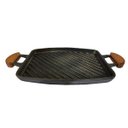 Ver imagem 1 de Chapa Bifeteira Grill Antiaderente Alça 31x24cm e Espátula