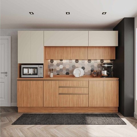 Cozinha Modulada 5 Peças com Armários, Balcões e Torre Quente Aroeira CabeCasa MadeiraOriginals