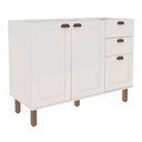 Ver imagem 1 de Balcão de Cozinha para Pia 2 Portas 3 Gavetas Branco Fosco 1532 - Genialflex