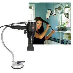 Suporte Secador Vidro Azulejo Parede Articulavel Portátil Flexivel Organizador Penteado - 1